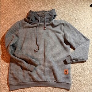 Men's Quilted Hoodie in Charcoal Gray